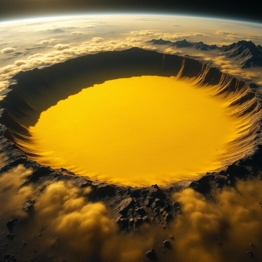 Minos Crater from Orbit